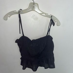 BLACK PRINCESS POLLY CROPPED TANK